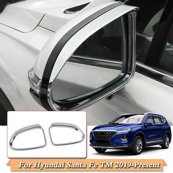 

2pcs Car Styling ABS Rear Mirrors decorative frame Exterior Chrome Trim Cover Sequins For Hyundai Santa Fe TM 2019 Accessories