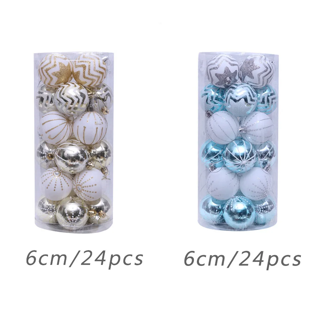 24Pcs Christmas Tree Ball Decoration Ornaments 6cm Colorful Balls New Year Gifts Christmas Display Landscape Layout