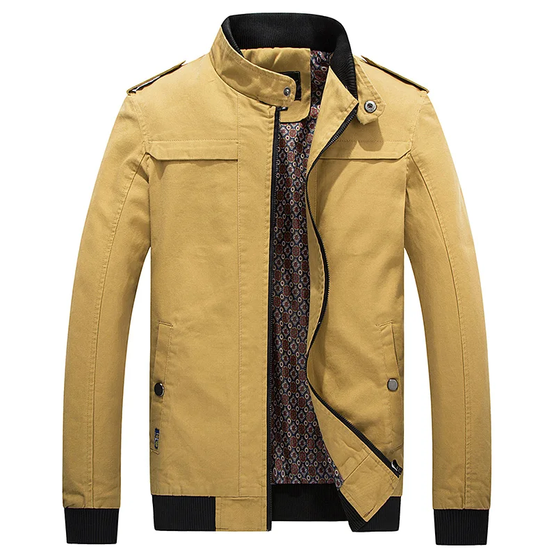 Мужская осенняя куртка, качественный Повседневный Хлопковый тренч, мужское зимнее Брендовое пальто, теплая Повседневная куртка, Мужская одежда, тонкое пальто для мужчин - Цвет: yellow