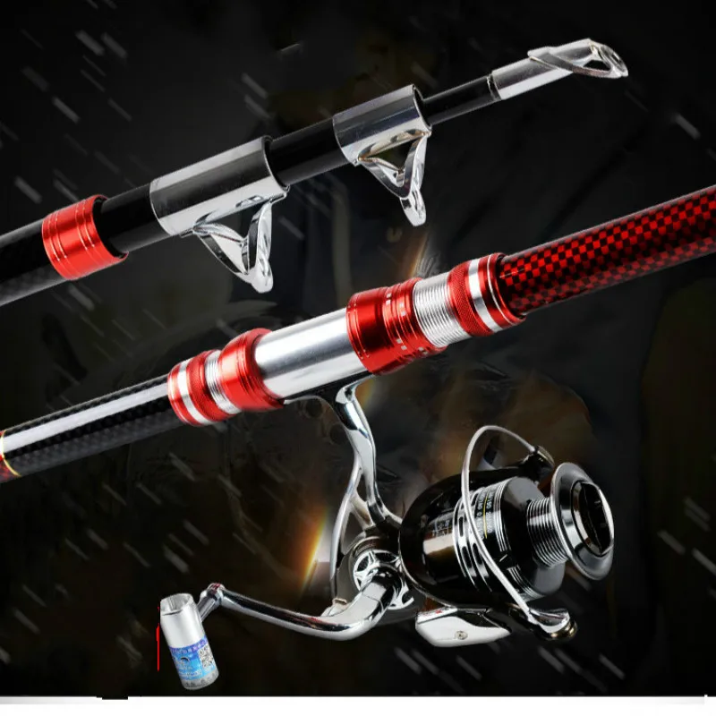 

2.4m- 4.5m Distance Throwing Pole Anchor Fishing Rod Telescopic Wedkarstwo Olta Long Section Rock Boat Angeln De Pesca Fish Gear