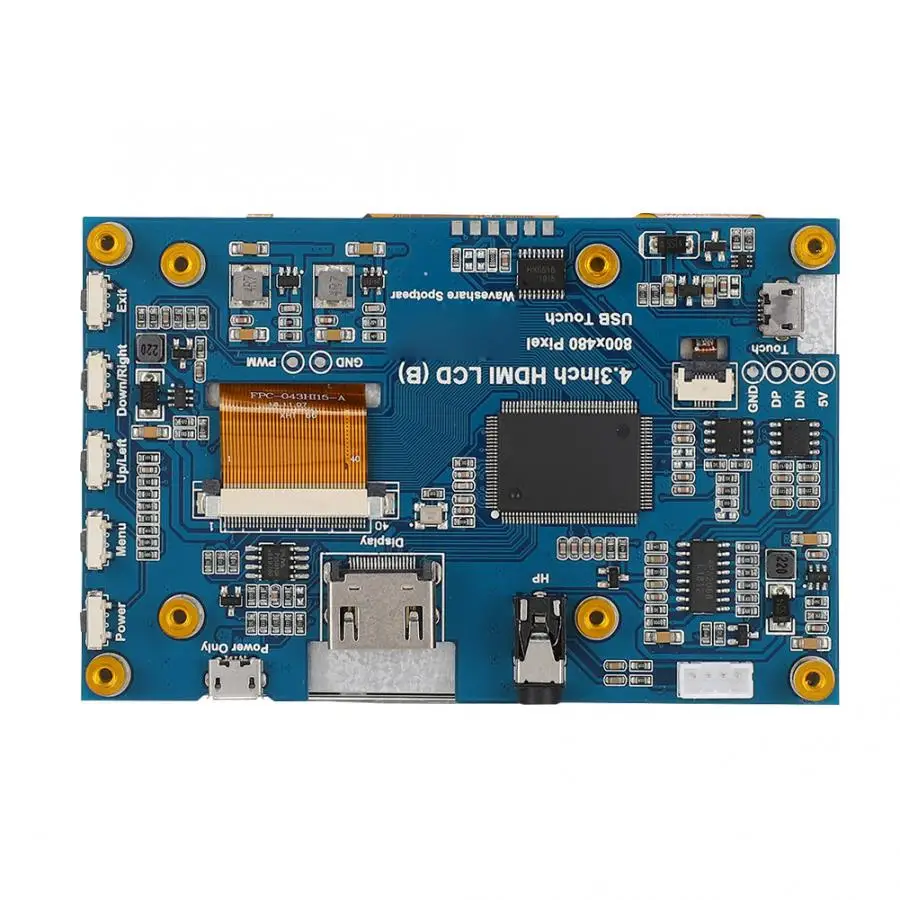 Универсальный для Raspberry Pi 4,3 дюймов 800x480 lcd емкостный для 3B+ 2B+ 4B ips сенсорный экран емкостный сенсорный экран