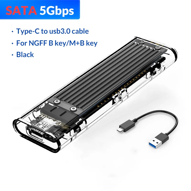 box hdd external 2.5 ORICO M2 SSD Case NVME SSD Enclosure M.2 to USB Type C Transparent Hard Drive Enclosure for NVME PCIE NGFF SATA M/B Key SSD Disk hard disk box 3.5 HDD Box Enclosures