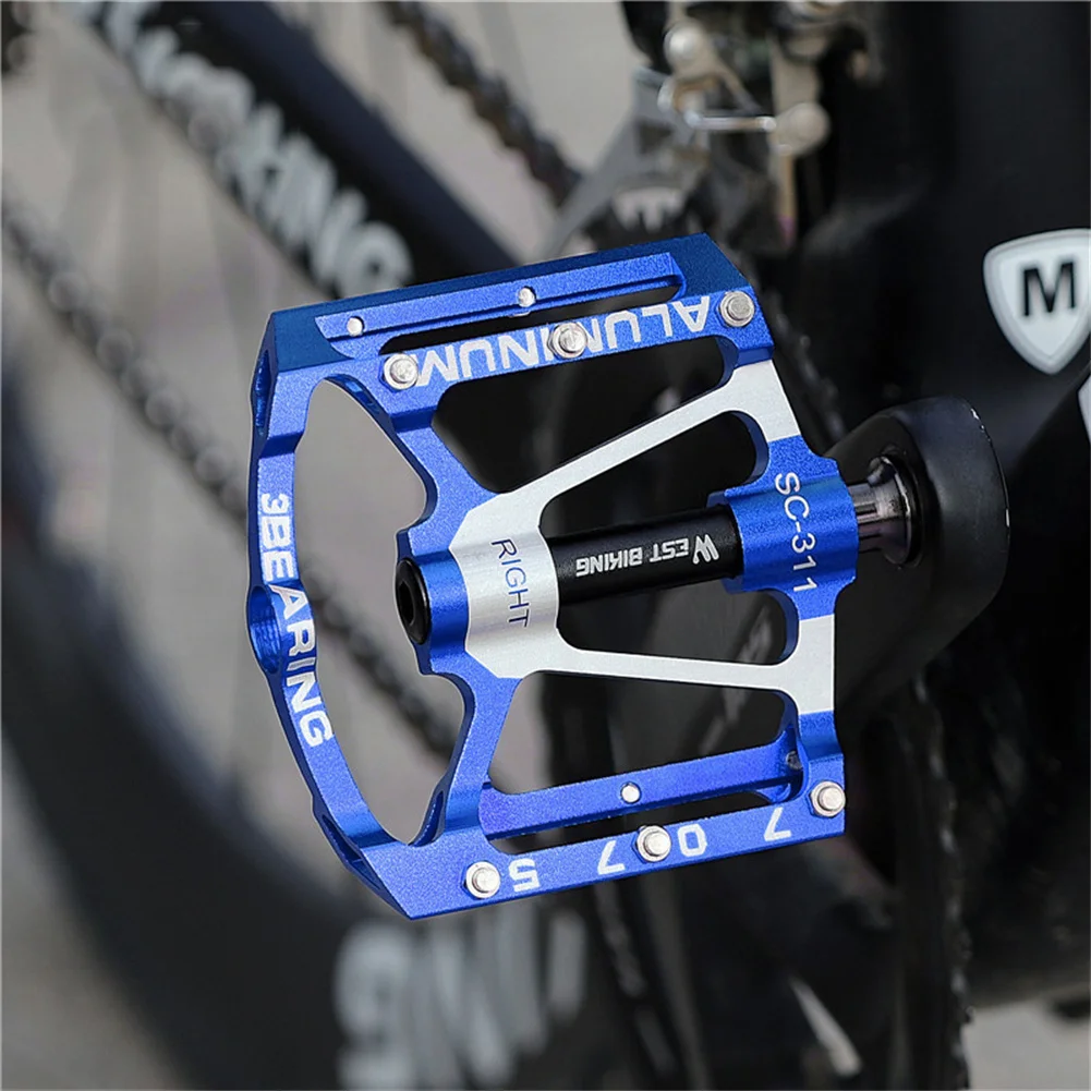 MEROCA Colorful Aluminum Alloy Bicycle Pedal DU Bushing 3 Bearings MTB Anti- slip Big Foot Mountain Road Bike Pedals