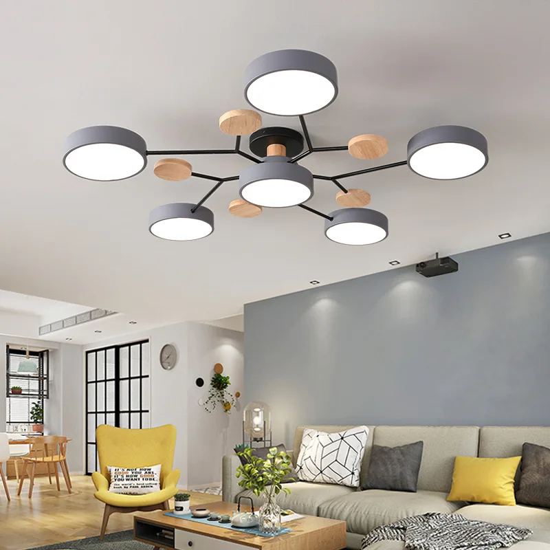 Modern Wooden LED Ceiling Chandeliers Home Decoration for Living Room Bedroom Kitchen Dining Room Lights Indoor Pendant Lamps