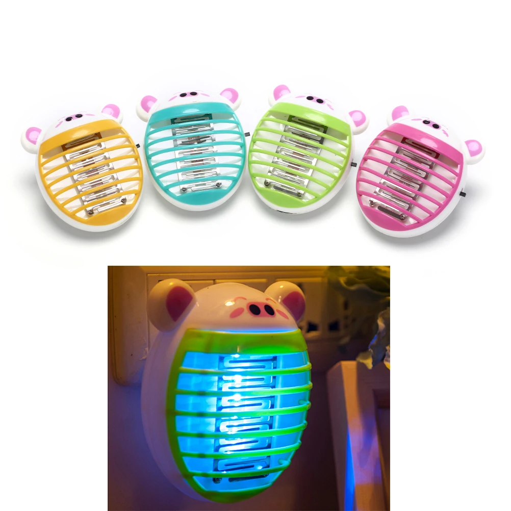1pc Random Color Elec c Pig Shape Mosquito Lamp LED Lights Anti Mosquito Repeller Killing Fly Insect Repellent Trap
