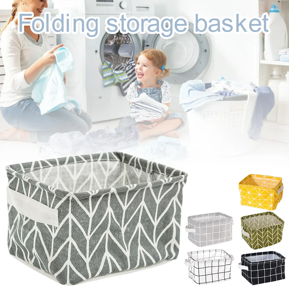 

Collasible Storage Cubes Fabric Storage Folding Storage Box For Nursery Underwear Toy Organizer Laundry Basket With Handle