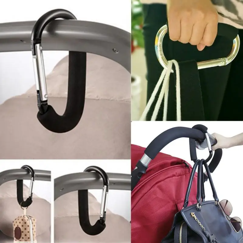 Baby Strollers cheap 1PCS Stroller Accessories Baby Stroller Hook Shopping Carts Hooks  Universal Pram Wheelchair Shopping Carts Clip Big Carabiner Baby Strollers medium