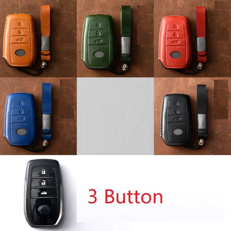 Чехол из натуральной кожи с дистанционным управлением для Toyota Camry Highlander Prado Crown Land Cruiser Prius Vitz Reiz Fortuner Prius