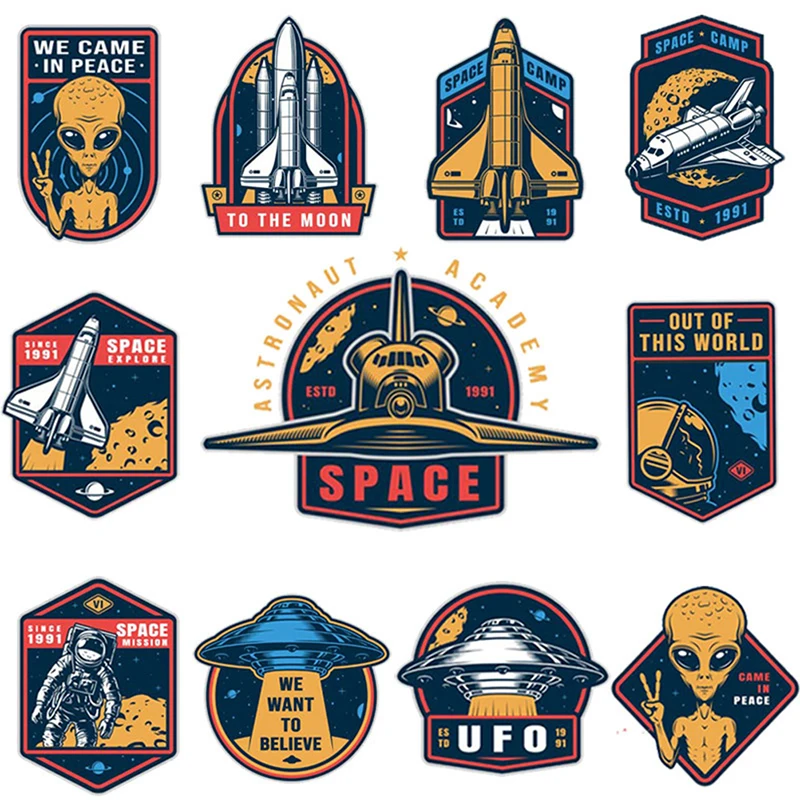 Apollo Astronaut Embroidery Patches Badges Emblem DIY Accessory Loop spacecraft