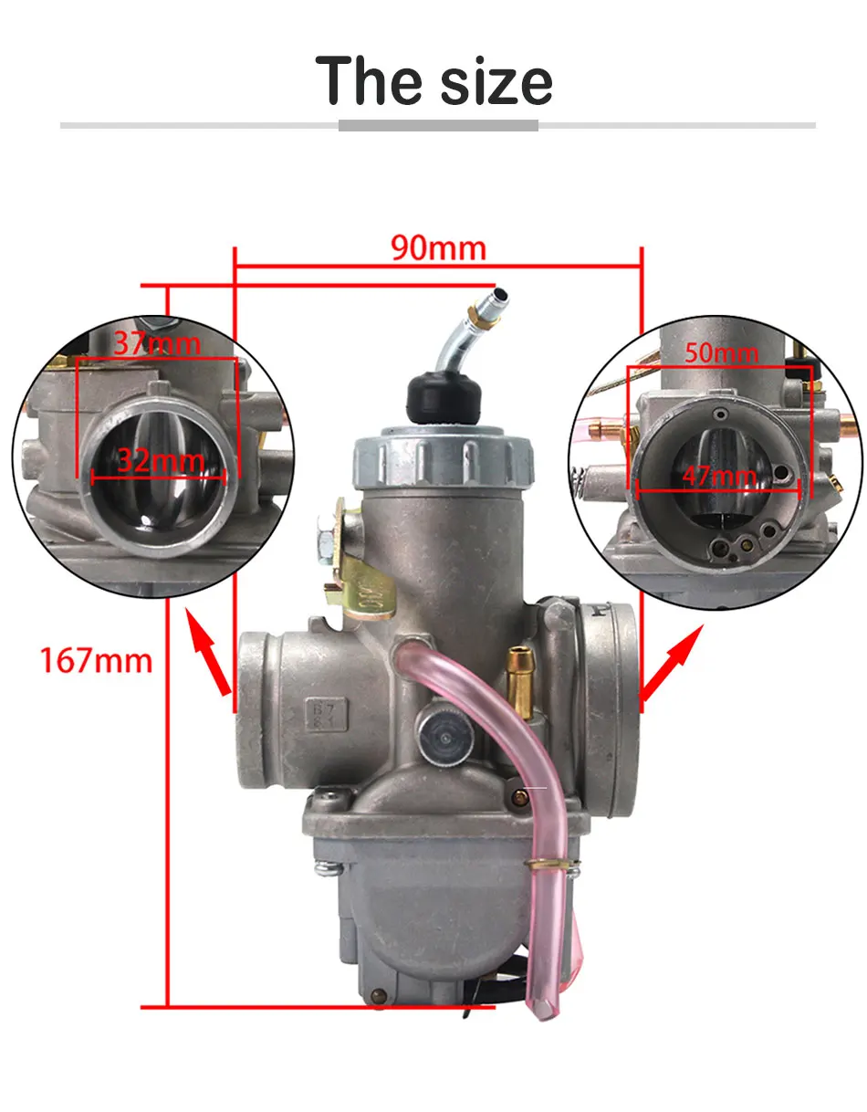 ZS MOTOS мотоцикл Mikuni VM28 карбюратор 32 мм ручной демпфер Carb для Yamaha DT125 125cc Moto Dirt Pit велосипедный карбюратор PE32