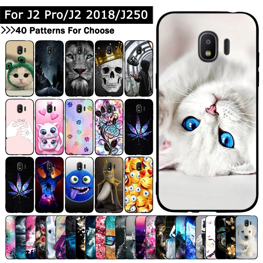 

Case For Samsung Galaxy Grand Prime Pro/J2 Pro 2018/J2 2018/J250 Animal Cat Printing Cases Protective covers phone shells bags
