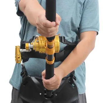

Portable Fishing Belly Top Set Waist Support With Belt Black Protection Tool Adjustable Buckle For Boat Safety Rod Holder Vest