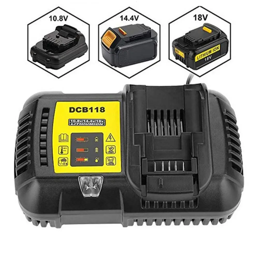 Новейшее быстрое зарядное устройство 4.5A DCB118 DCB101 для Dewalt 12 В 14 4 20 в литий ионной