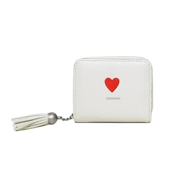 

Zipper Wallet Female Short Student Korean Version Cute Small Fresh Simple Multifunctional Two Folding Wallet Purse Anime Wallet