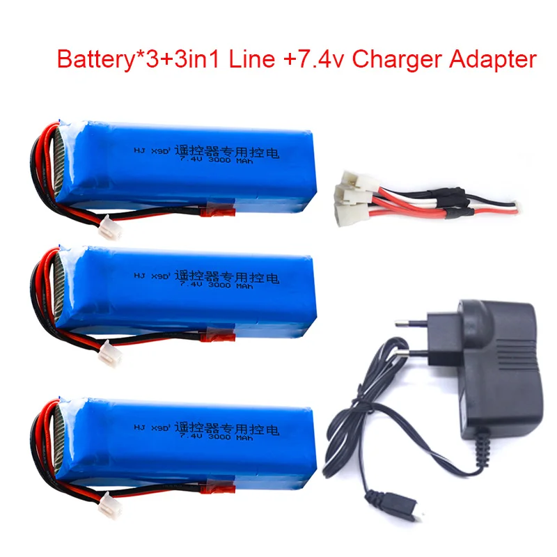 Upgrade 2S 3000mAh 7,4 V перезаряжаемая Lipo батарея для Frsky Taranis X9D Plus передатчик 2S Lipo зарядное устройство игрушки аксессуары
