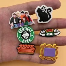 

Free Shipping 1 Pcs Crocs Charms Slipper Accessories Black Cat Shoe Decoration Personality Slogan For Croc Jibz Kids Party Gift