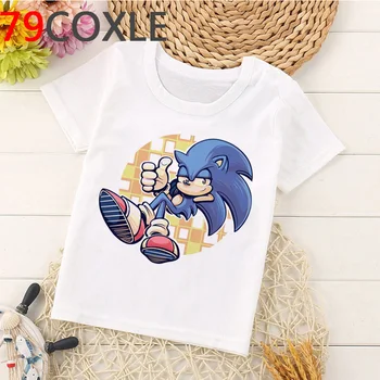 

Kawaii Sonic The Hedgehog T Shirt Kids Summer Top Cartoon Boys/girls Tshirts Funny Anime Sonic Graphic Kids T-shirt for Chilrenn