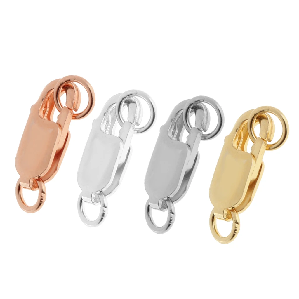4 Pieces 925 Lobster Claw Clasps With Loop For Keychain Jewelry Finding 12mm