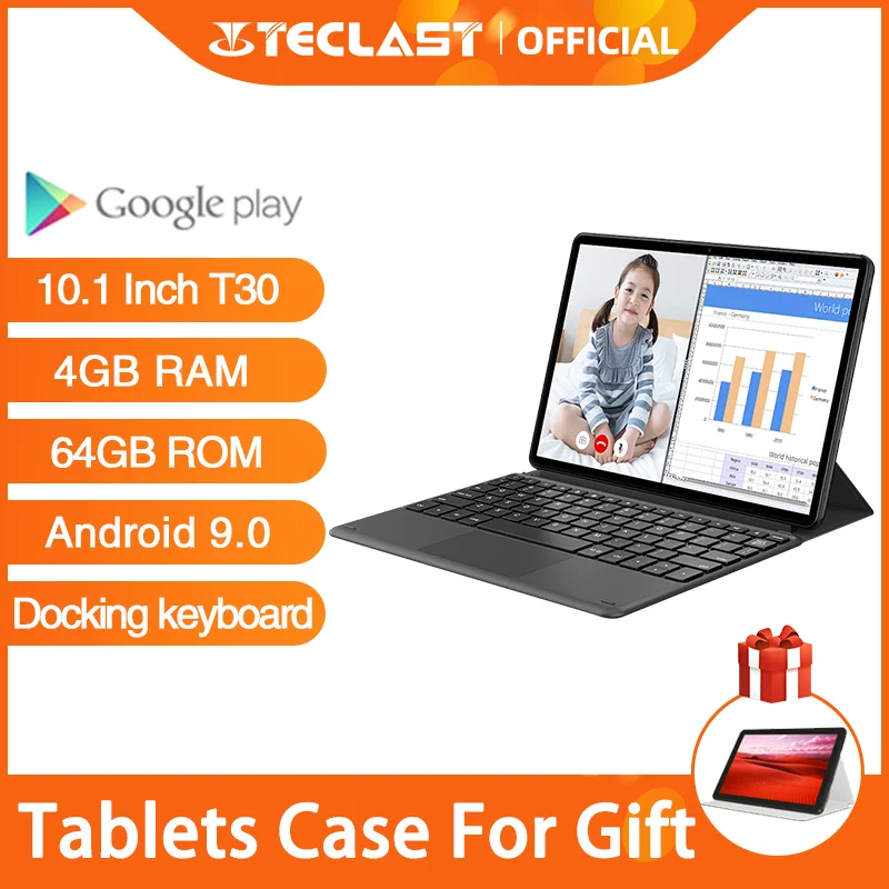 Планшет Teclast T30 на Android 9 0 10 1 дюйма 4 + 64 ГБ 8000 мАч|Планшеты| |
