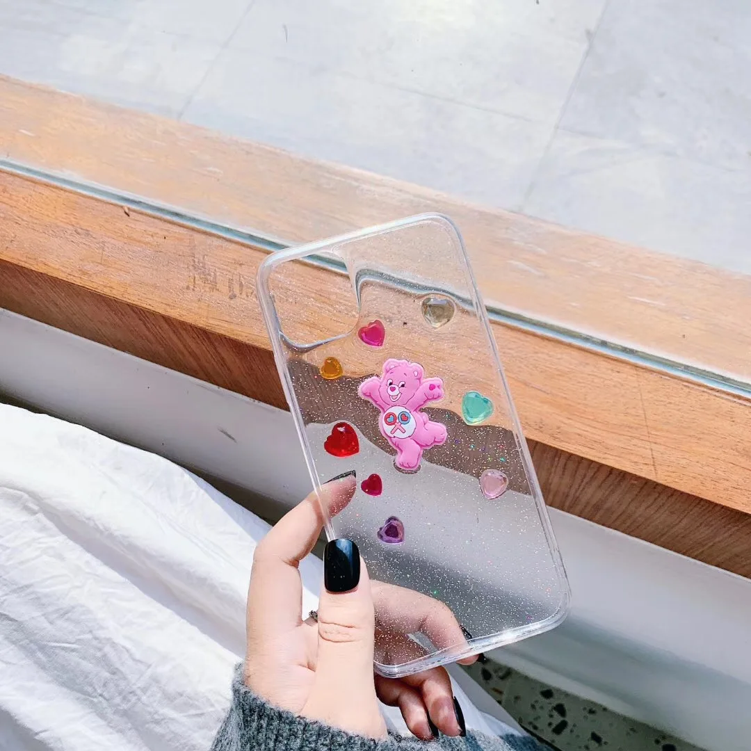 Милый мультяшный корейский INS Rainbow Care bear чехол для телефона iPhone 6 6s 7 8 Plus 11 Pro X XS Max XR
