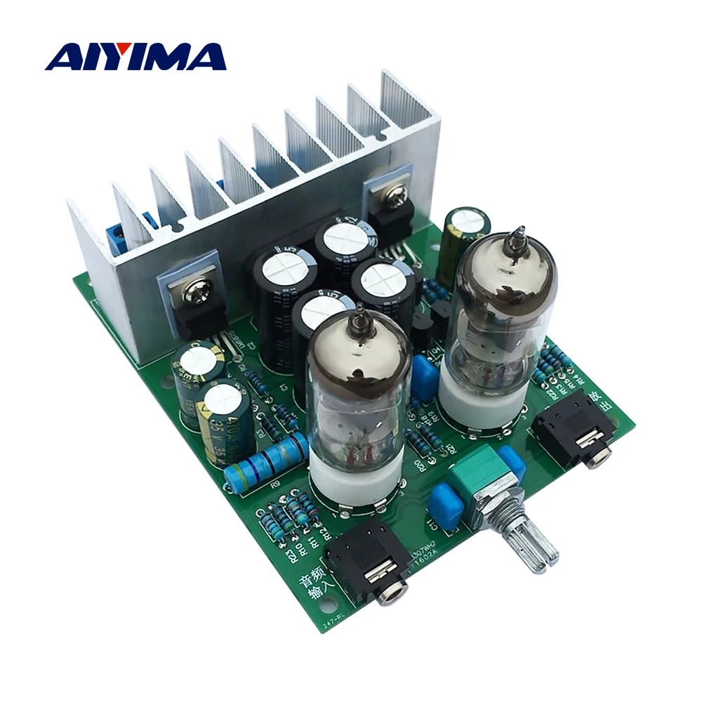 bass amp AIYIMA 6J1 Tube Preamplifier Audio Board LM1875T Power Amplifier Board 30W Preamp Bile Buffer Headphones Amplifier AMP DIY Kits plate amplifier