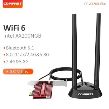 

3000M WiFi 6 wifi bluetooth pci-e card AX200NGW wireless adapter Dual-band 2.4G/5G network adaptador 802.11ax Apply to Windows10