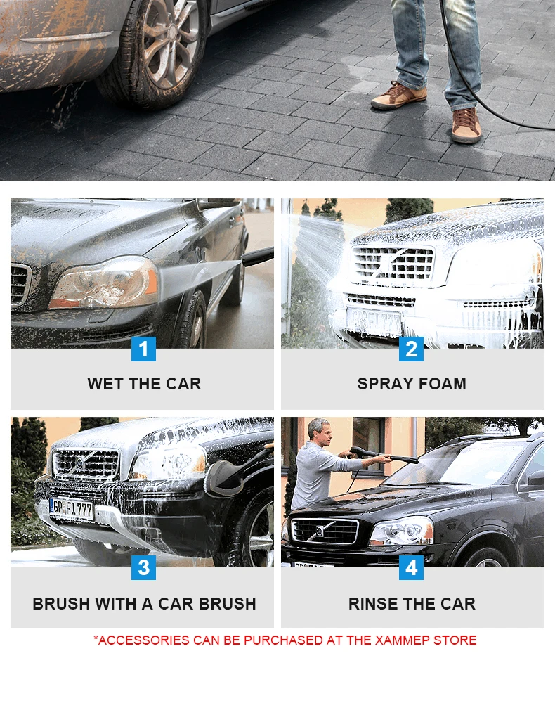 Автомойка высокого давления водяной пистолет для чистки автомобиля очиститель высокого давления душевая водяная Колонка Регулируемая моющая шина высокого давления X