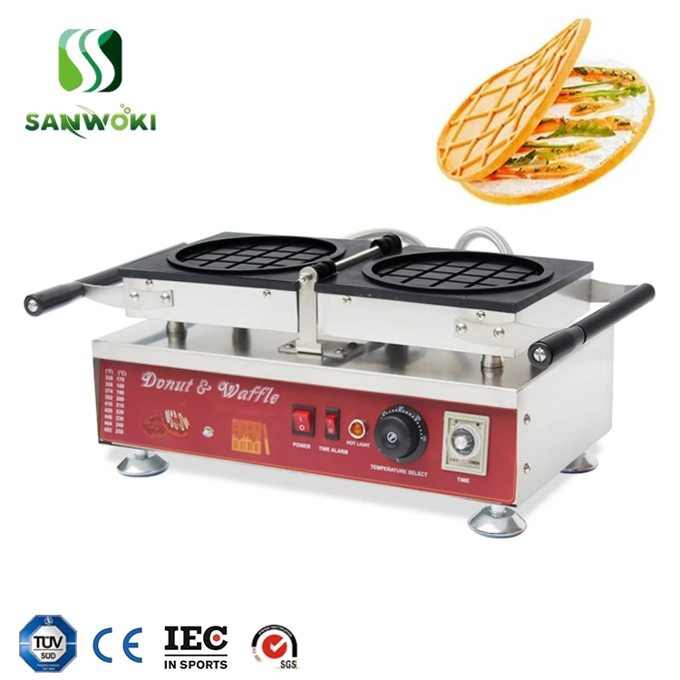 

Commercial Electric Tennis Racket Shape Waffle Machine Round Grip Shaped Waffle Maker Filled Waffle Bowl Maker Baker Machine
