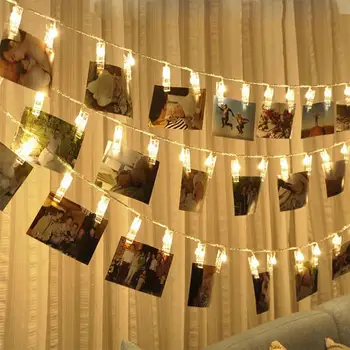 

Fairy String Photo Peg Clip 10LED Festival Outdoor Landscape Lamp Xmas Decor Fairy Light Fairy String Light USB Garden Yard