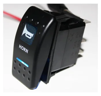 

YOCOMYLY New 5 Pins 12V 20A Blue LED lights Horn symbol Bar ARB Rocker Switch Car Boat