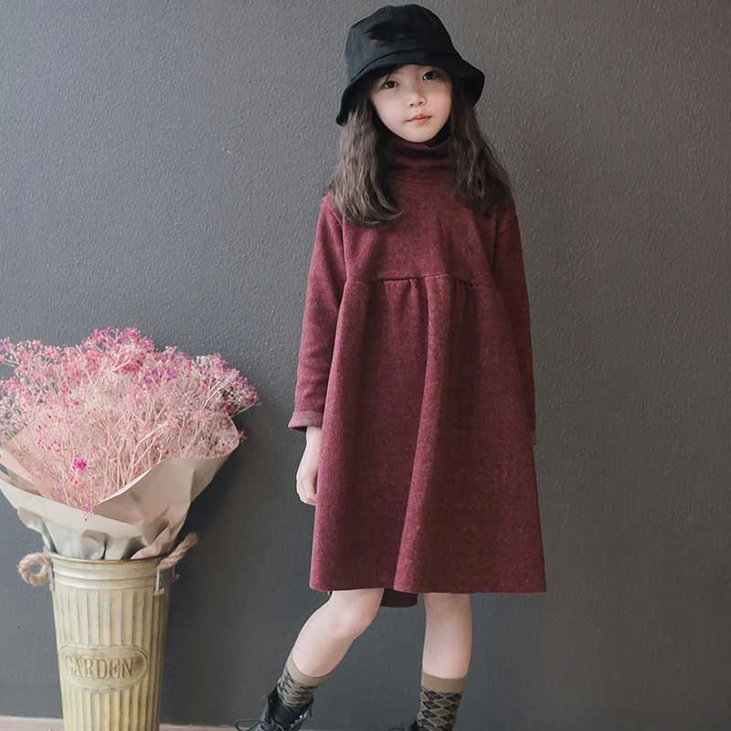 Рождественское платье для больших девочек осень-зима г. Новое Детское платье для маленьких девочек повседневное красное детское модное платье одежда для маленьких принцесс