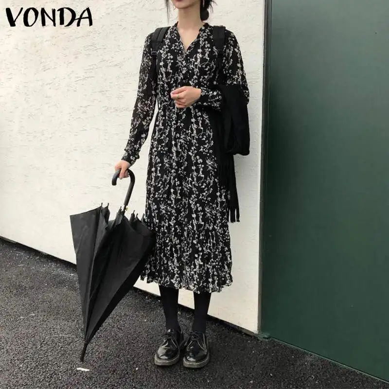 VONDA/платье для беременных; коллекция года; сезон осень; вечерние платья в винтажном стиле с принтом; пляжный сарафан с длинными рукавами; свободное богемное платье для беременных; Vestidos