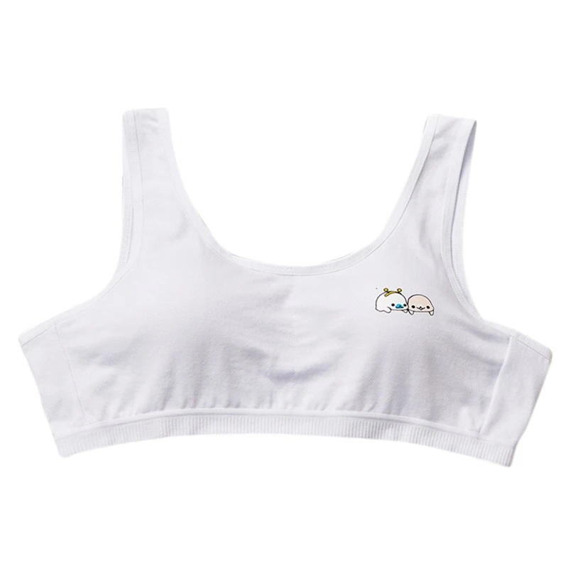 Подростковый комплект для девочек; летние хлопковые UnderwearSolid Цвет мультфильм печатных бесшовные для подростков; Бюстгальтер для подростков; мягкое удобное нижнее белье