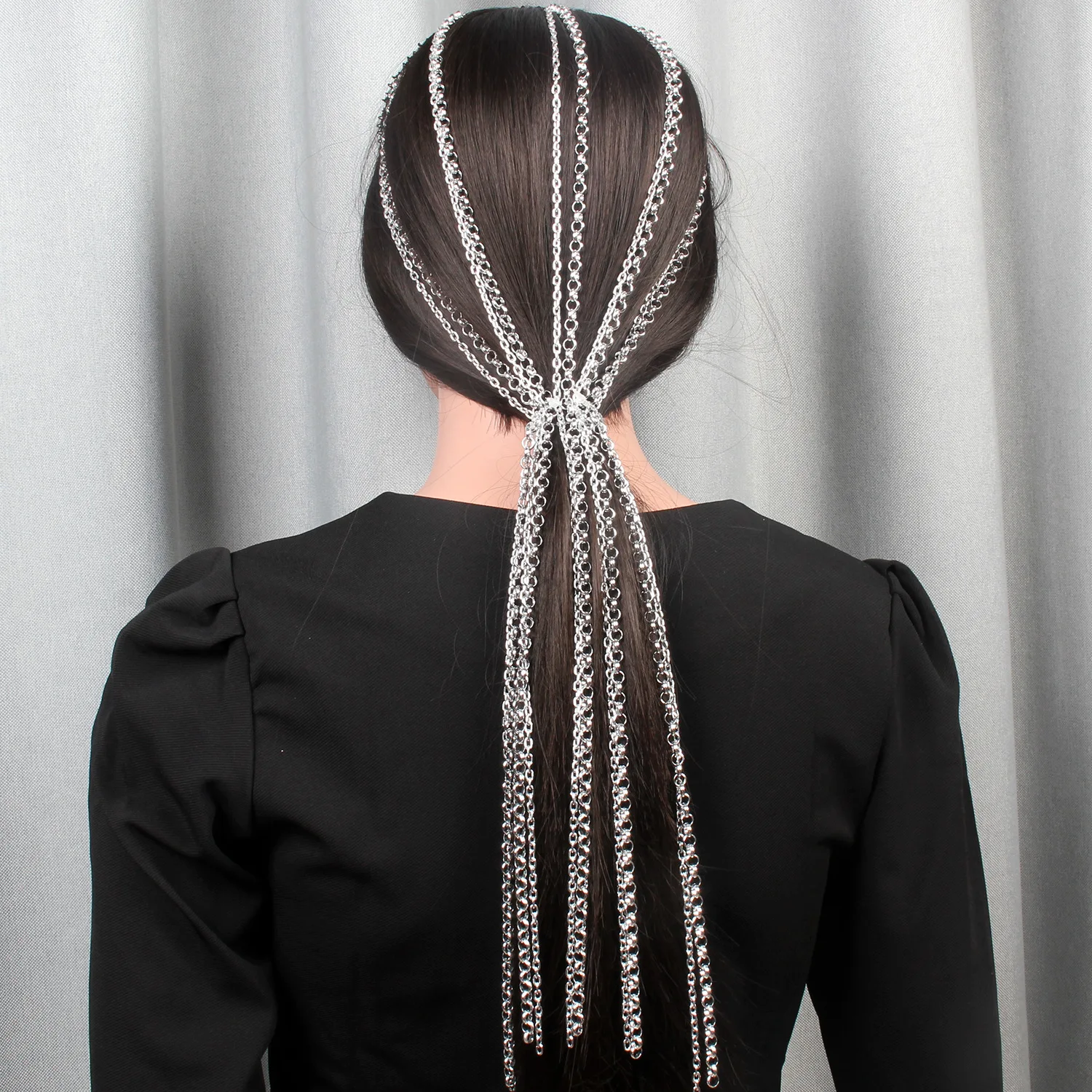Модные невидимые волосы-зубчатые несколько восьмиперсональных алюминиевых длинной цепочки на голову индивидуальные аксессуары для волос Головные уборы