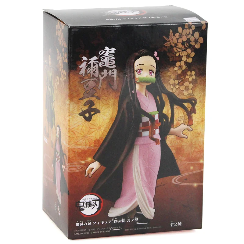 16-17 см Demon Slayer: Kimetsu No Yaiba Zenitsu Agatsuma Kamado Tanjirou Nezuko фигура аниме фигурка модель детская игрушка - Цвет: A-with box