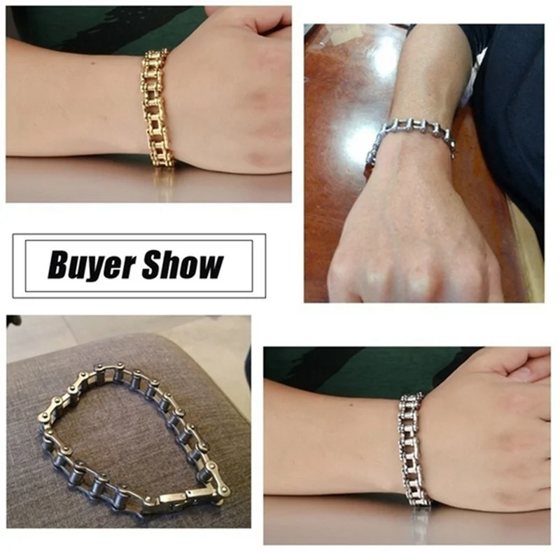 Новая мода браслет из нержавеющей стали для мужчин и женщин серебро/золото/черный локомотив цепь рок браслет на запястье в стиле панк