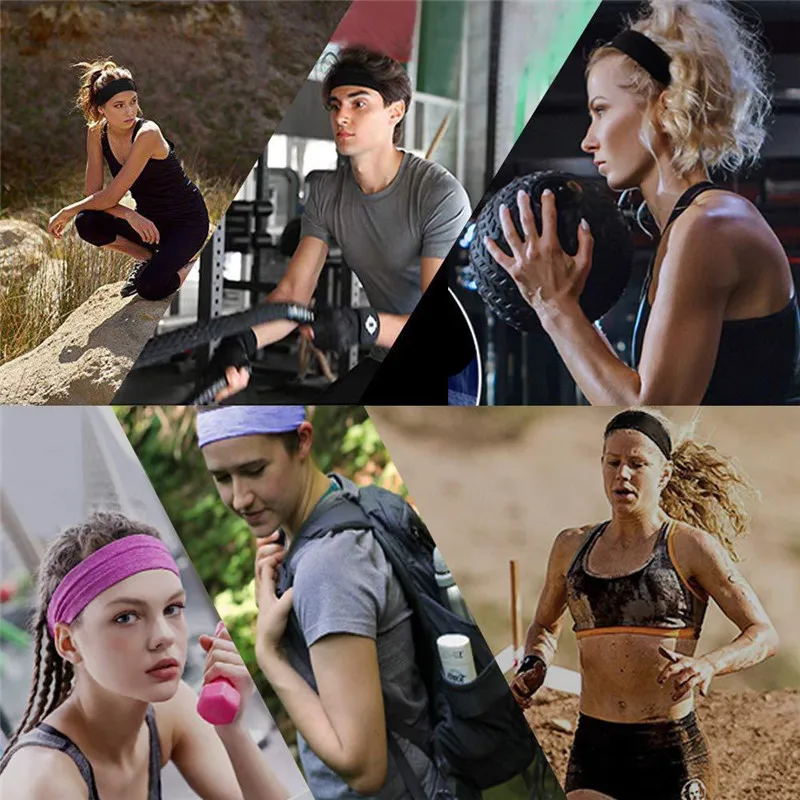 Bandeau de sport élastique Portable pour hommes et femmes, bandeau de  Fitness, exercice en plein air, serre-tête, cyclisme, Yoga, course à pied -  AliExpress