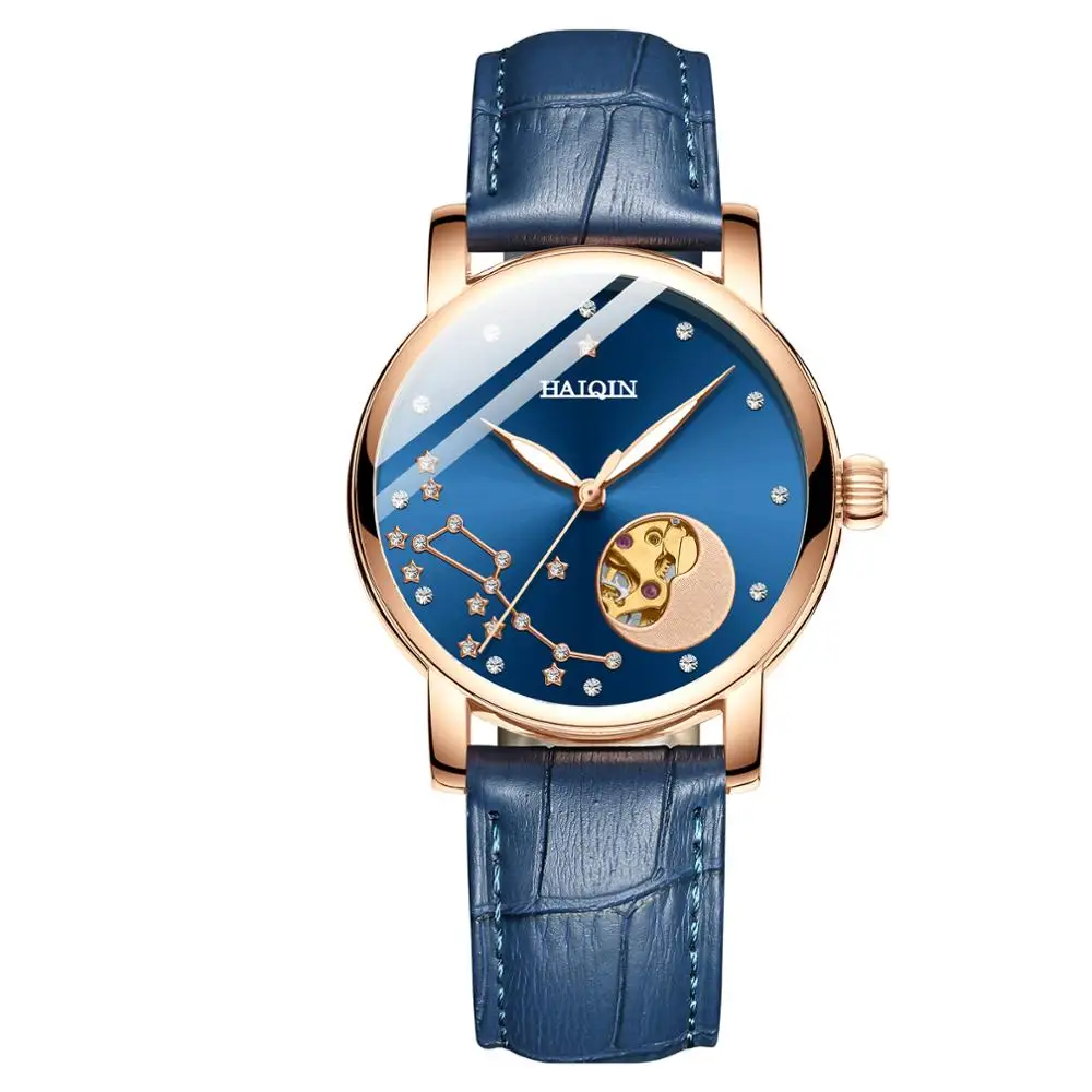 

Fashion Women's Watches HAIQIN Mechanical Watches Women Automatic Watch Women Luxury Simple Ladies Watch Clock Relogio Feminino
