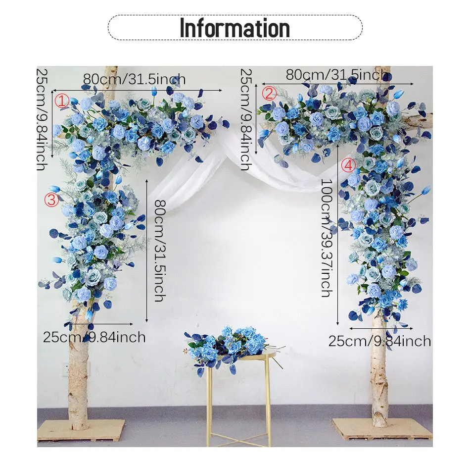 Свадебный реквизит искусственный Шелковый цветок синий галстук арка цветок искусство открытый газон Свадебные украшения декоративные ложные цветы