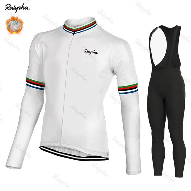 Raphaing Cycling новая зимняя теплая флисовая майка комбинезон комплект Ropa Ciclismo Invierno велосипедная Мужская спортивная одежда флисовый костюм - Цвет: 2