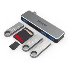 USB C HUB Type-c to Multi Ports USB 3.0 USB3.0 Type C Power Adapter Splitter Dock w/TF Momory Card Slot For Macbook Pro/Android