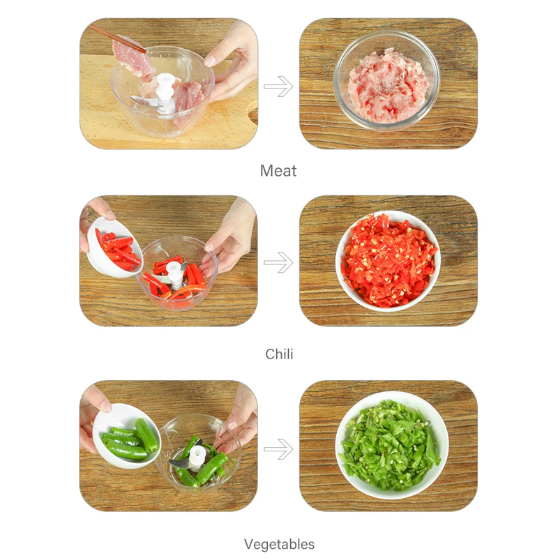 Ручная измельчитель чеснока Mosodo для мяса овощей фруктов ручной Кухонный комбайн