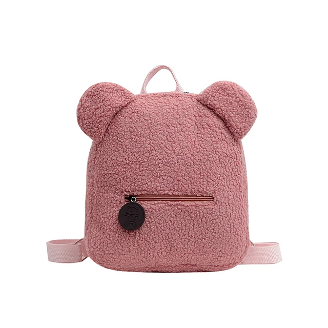 Personalized Embroidery Toddler Backpack Lightweight Plush Bear Preschool Bag Kids Custom Name Backpack for Boys Girls Ladies 