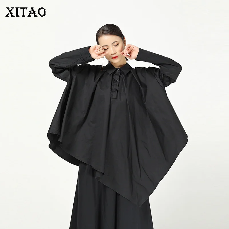

XITAO Minority Dark Style Women Blouses Spring 2020 Solid Color Irregular Personality Trend Shirt Fashion Women Clothes XJ3423