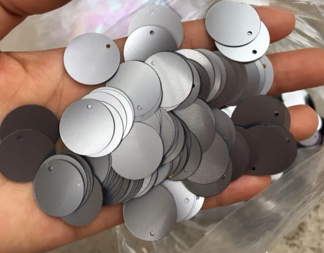 Вышивание supplie DIY Материал 20 мм закаленное стекло с закругленными краями отверстие пайетки матово-серый черный сегмент полу-прозрачный матовый серый сегмент