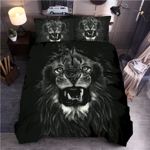 Набор постельного белья с изображением волка, пододеяльник с изображением Льва и животных, набор пододеяльников, пододеяльников - Цвет: 4