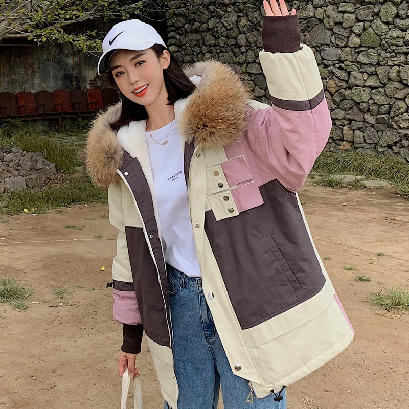 

Photo Shoot Couples 2019 New Style Casual down Jacket Women's Korean-style Workwear plus Wool Outdoor Cold Protective Clothing M
