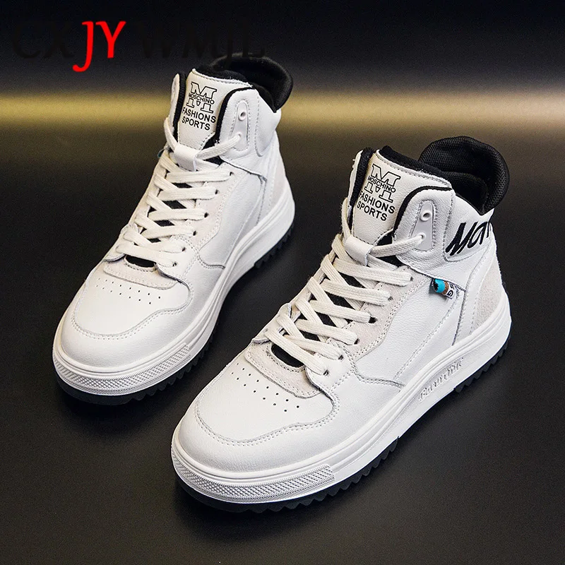 

Fashion Sneakers Women Platform Motorcycle Ankle Boot Ladies Autumn Casual Shoe Leather High Top Sneaker Winter Vulcanized Shoes