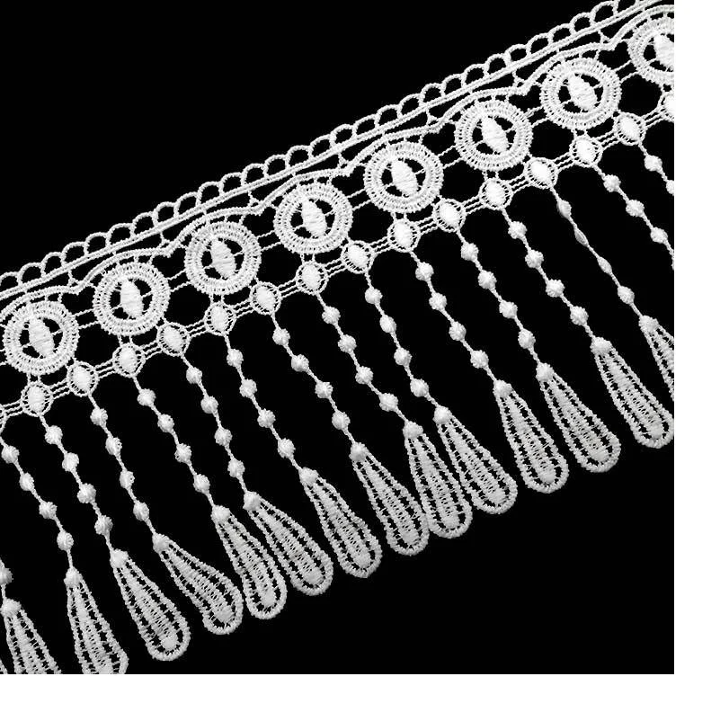

3 Yards Water-soluble tassel lace milk silk embroidery lace DIY three-dimensional hollow embroidery curtain accessories