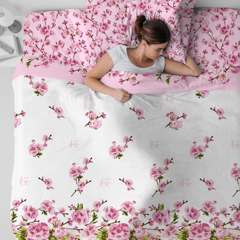 Bedding set made of coarse calico, 100% cotton, fig. 3420/1 Peach blossom ► Photo 3/4